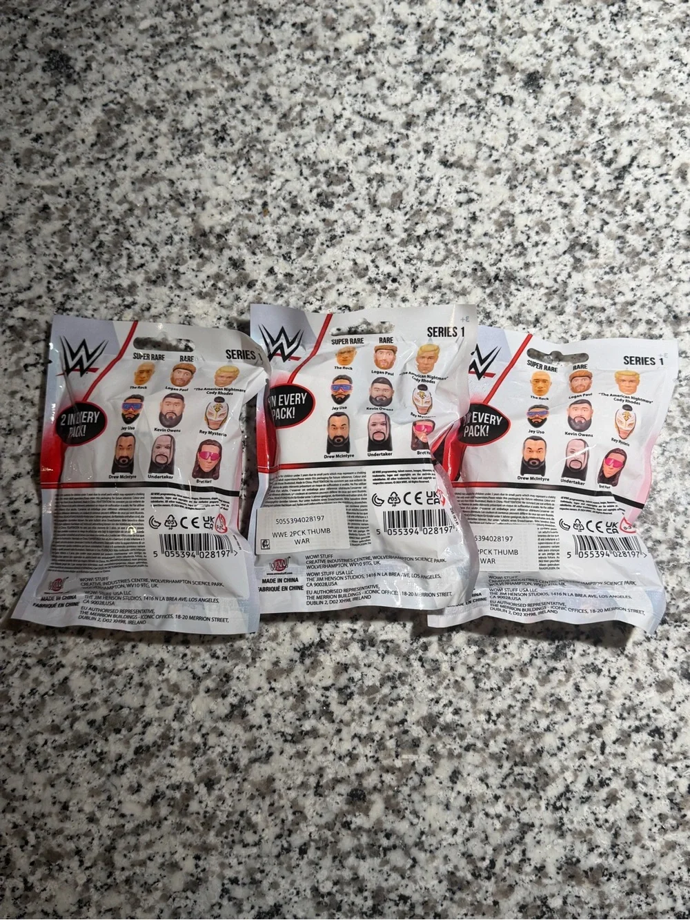 Lot of 3 WWE Thumb War Superstars Twin Mystery Pack Series 1 Variant Wrestlers